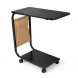 Журнальний столик С-подібний мобільний на колесах компактний приліжковий, Чорний (626/VEN-1394)