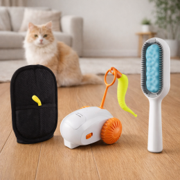 Набір по догляду для котів щітка для чищення вовни, іграшка Standart 3в1 №2