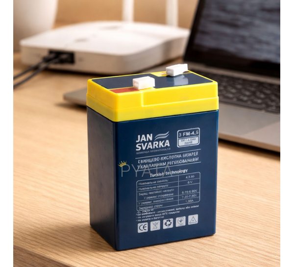 Акумулятор JANSVARKA 6V 4.5Ah AGM гелевий герметичний свинцево-кислотний для ДБЖ сигналізації 6 В 4,5 Ач (JS/2131)