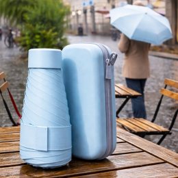 Кишенькова портативна міні-парасолька з чохлом Блакитний (205/3539)