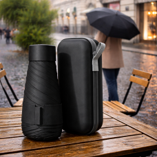 Карманный портативный мини-зонтик с чехлом Черный (205/3539) Карманный портативный мини-зонтик с чехлом Черный (205/3539)