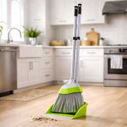 Набір совок і віник з довгою ручкою Алеана Євро Зелений (DRK)
