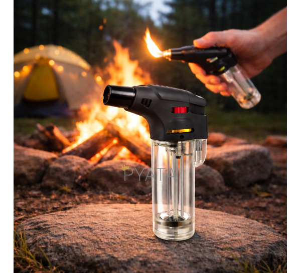 Портативний газовий пальник туристичний ULTIMATE 1608 із п’єзозапалюванням Прозорий (JS)