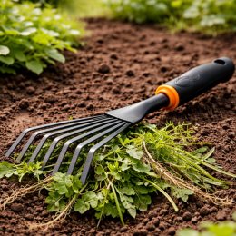 Садовые металлические грабли 35,5 см с резиновой ручкой ручные грабли для клумбы огорода рыхление грунта (YAB)