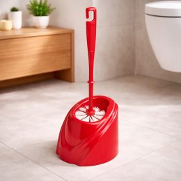 Щетка для унитаза с подставкой Волна, современный дизайн, пластиковая, Красный (DRK)