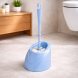 Щетка для унитаза с подставкой Волна, современный дизайн, пластиковая, Голубой (DRK)