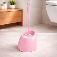 Щітка для унітазу з підставкою Хвиля, сучасний дизайн, пластикова, Світло-рожевий (DRK)