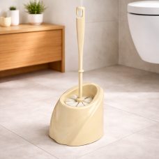 Щітка для унітазу з підставкою Хвиля, сучасний дизайн, пластикова, Бежевий (DRK) Щітка для унітазу з підставкою Хвиля, сучасний дизайн, пластикова, Бежевий (DRK)