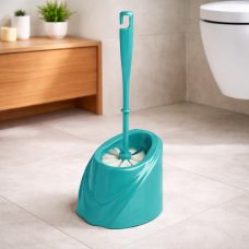 Щітка для унітазу з підставкою Хвиля, сучасний дизайн, пластикова, Аквамарин (DRK)