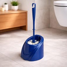 Щітка для унітазу з підставкою Хвиля, сучасний дизайн, пластикова, Темно-синій (DRK)