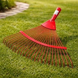 Грабли веерные регулируемые Woffmann 22 зуба металлические без черенка 42 см (YAB)