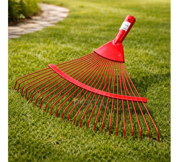 Грабли веерные регулируемые Woffmann 22 зуба металлические без черенка 42 см (YAB)