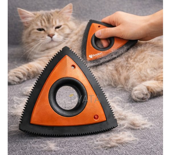 Устройство для удаления шерсти животных EL-2350 треугольный скребок для мебели одежды ковров, Оранжевый(237)
