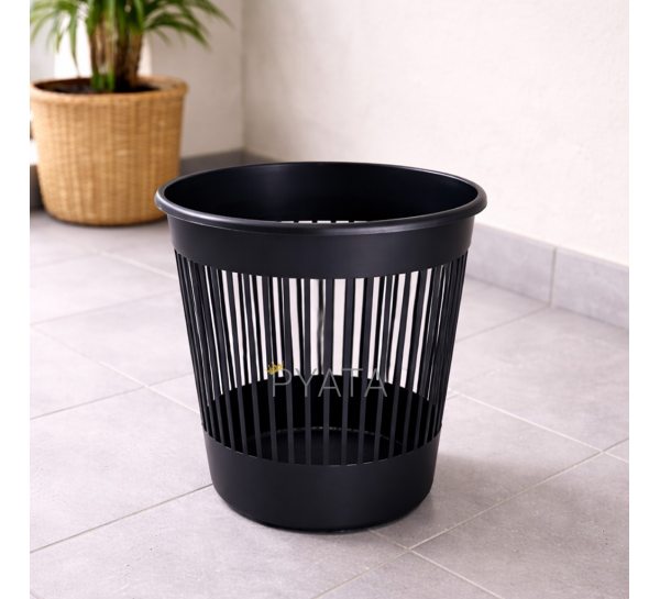 Кошик для паперу Алеана 12 л офісний пластиковий контейнер для сміття компактний, Чорний (DRK)