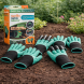 Набір садових рукавичок із пластиковими наконечниками Garden Gloves 3 шт Зелений Набір садових рукавичок із пластиковими наконечниками Garden Gloves 3 шт Зелений