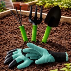 Садовый набор 2 в 1 инструмента 3 шт + перчатки с когтями Garden Gloves для посадки и ухода за растениями