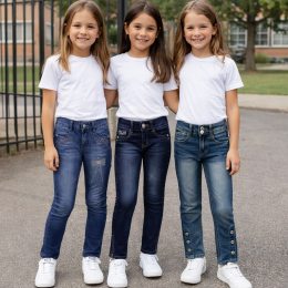Набор повседневных джинсов для девочки DU JIN 3 шт (случайная модель), детские джинсы для школы, 26 р