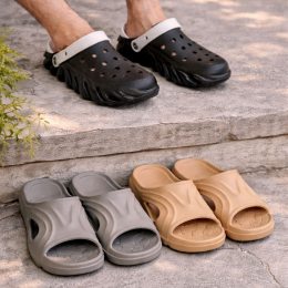 Набор кроксов/тапочек мужских 3 пары (случайная модель) легкая обувь для дома дачи пляжа бассейна 45 р.