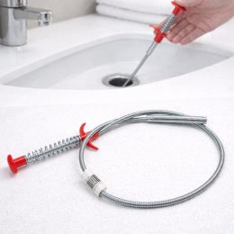 Трос для прочищення труб 56,5 см із захватом, сантехнічний трос для каналізації раковини ванни (YAB)