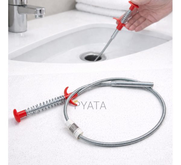 Трос для прочищення труб 56,5 см із захватом, сантехнічний трос для каналізації раковини ванни (YAB)