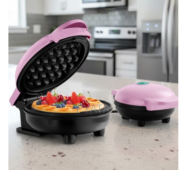 Міні вафельниця електрична Waffle Maker XL-287 рожева антипригарна компактна 350 Вт для дому (X05/2422)