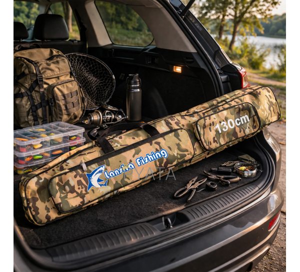 Чохол для вудлищ Lansha Fishing 130 см 2 кишені мультикам рибальський чохол для спінінгів