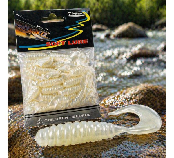 Силіконова приманка SHIBO Soft Lure (личинка/твістер) 4 см 39 г тонуча для щуки судака окуня