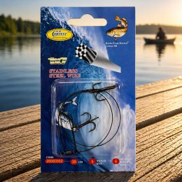 Повідець рибальський Cortest 35 см 2 потрійні гачки Size 6 Stainless Steel Wire 1x7, максимальна стійкість