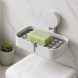 Самоклеюча настінна мильниця з дренажем для ванної 13.5×9×3.5 см (1142)