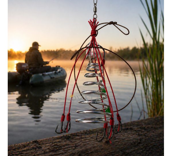 Оснащення на карася Jieshida Ceshan A-8802 Size 9 готовий монтаж з пружиною та гачками