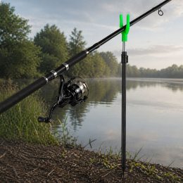 Підставка для вудилища 110 см алюмінієва тримач для вудки в ґрунт, Зелений