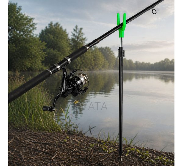 Підставка для вудилища 110 см алюмінієва тримач для вудки в ґрунт, Зелений