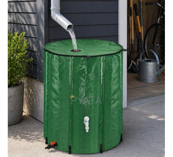 Складаний резервуар для збору дощової води 160 л з краном, фільтром, кришкою та опорами (ARSH/KAR113)