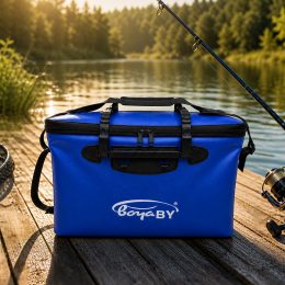 Сумка для риболовлі boyaBY ПВХ синя герметична для риби та води міцна та зручна, 45 см (988)
