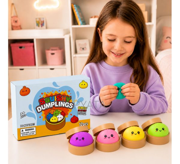 Сквіш антистрес Бао булочка пельмень BUN Squishy Dumpling 8.5 см, випадковий колір, 3+ (OX)