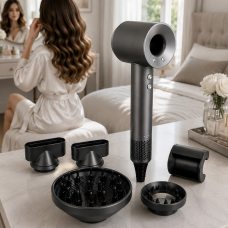 Фен-стайлер HAIR DRYER 5в1 з насадками та іонізацією 1600 Вт для укладки волосся, Сірий (X05/2870) Фен-стайлер HAIR DRYER 5в1 з насадками та іонізацією 1600 Вт для укладки волосся, Сірий (X05/2870)