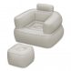Надувне крісло + пуфик вініл/ПВХ, до 100 кг Bestway 75137 Comfi Cube Lounger 107x99x80 см Сірий (АТ)