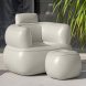 Надувне крісло + пуфик вініл/ПВХ, до 100 кг Bestway 75137 Comfi Cube Lounger 107x99x80 см Сірий (АТ)