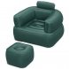 Надувне крісло + пуфик вініл/ПВХ, до 100 кг Bestway 75137 Comfi Cube Lounger 107x99x80 см Зелений (АТ)