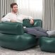 Надувне крісло + пуфик вініл/ПВХ, до 100 кг Bestway 75137 Comfi Cube Lounger 107x99x80 см Зелений (АТ)