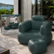 Надувне крісло + пуфик вініл/ПВХ, до 100 кг Bestway 75137 Comfi Cube Lounger 107x99x80 см Зелений (АТ)