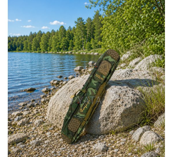 Чехол для удилищ BoyaBY HL Rod Bag полужесткий камуфляжный 2 секции под катушки, 100 см (988)