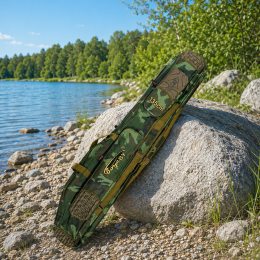 Чохол для вудилищ BoyaBY HL Rod Bag напівжорсткий камуфляжний 2 секції під котушки, 135 см (988)