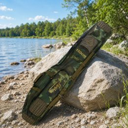 Чохол для вудилищ BoyaBY HL Rod Bag напівжорсткий камуфляжний 2 секції під котушки, 150 см (988)