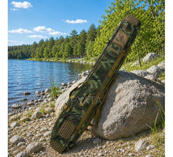 Чехол для удилищ BoyaBY HL Rod Bag полужесткий камуфляжный 2 секции под катушки, 160 см (988)