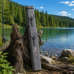 Жорсткий чохол-тубус Boya By SP Rod Bag 135 см для вудилищ подвійний водостійкий Oxford, Сірий (988)