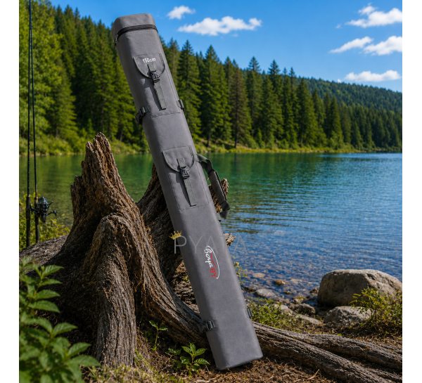 Жорсткий чохол-тубус Boya By SP Rod Bag 150 см для вудилищ подвійний водостійкий Oxford, Сірий (988)