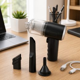 Портативный аккумуляторный пылесос AS-228 3in1 для авто и дома с USB зарядкой и насадками (X26)