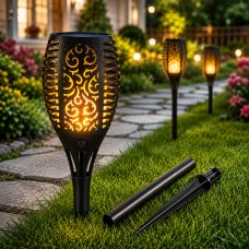 Садовый фонарь на солнечной батарее Solar Flame LED 50 см с эффектом пламени для сада и двора (4409/11021)