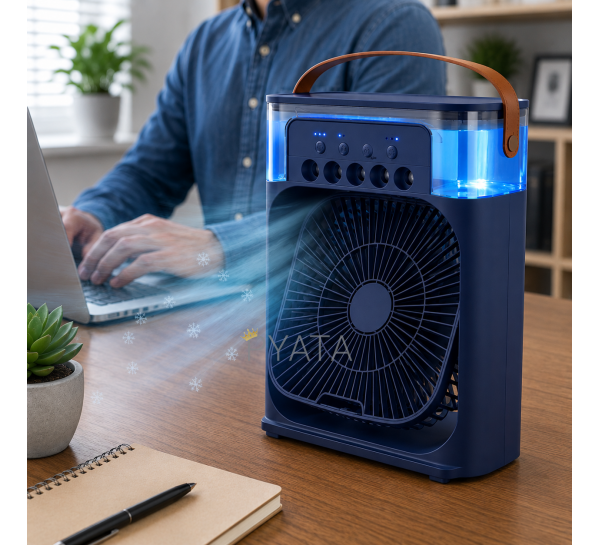 Мощный портативный настольный USB-C кондиционер 3 скорости 500 мл Arctic Air Cooler Fan ICE Синий (X26)